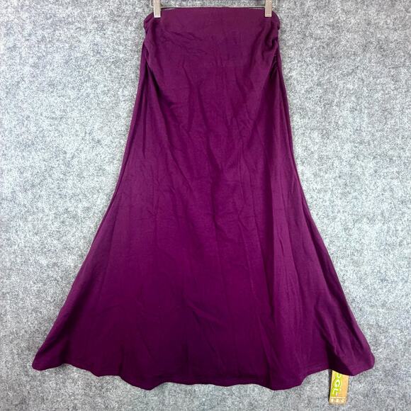 OGL Move MaxWarm Mermaid Maxi Skirt Womens Medium Purple Viscose Side Ruched - Picture 1 of 7
